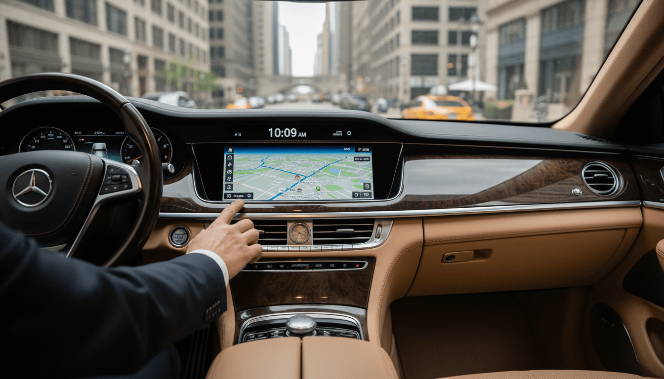 Luxury vehicle interior showing readiness for hourly rental service
